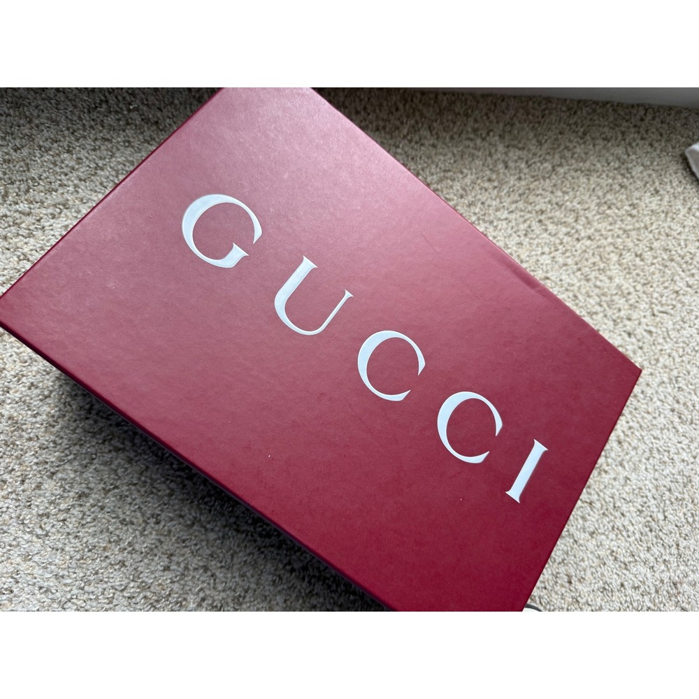 Gucci Mac80 Black white‎ Leather GG Logo Sneakers Shoes men Size 8 women 10 - Picture 9 of 14